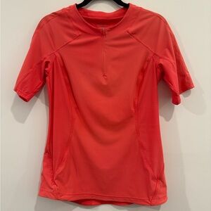 Athleta Pacifica II Workout Tee, Neon Orange, Woman’s medium